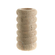 Candle Holder Beige Travertine 15cm