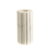White Marble Ribbed Taper Candle Holder 10x5cm