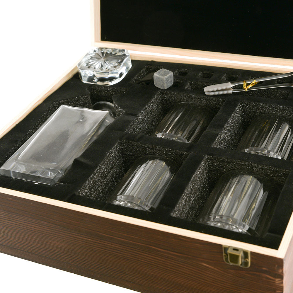 Decanter with Glasses & Ice Stones Boxed Whiskey Set