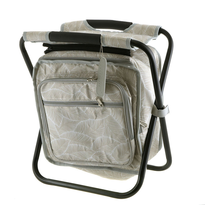 Picnic Cooler with Stool Leaf Print