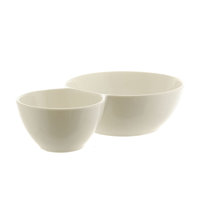Porcelain Bowl with 2 Divisions 24cm White