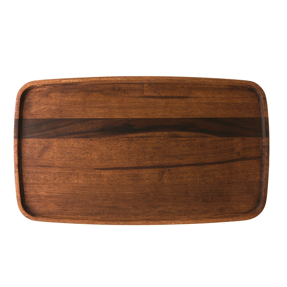 Dark Brown Acacia Wood Rectangle Tray 58x34cm