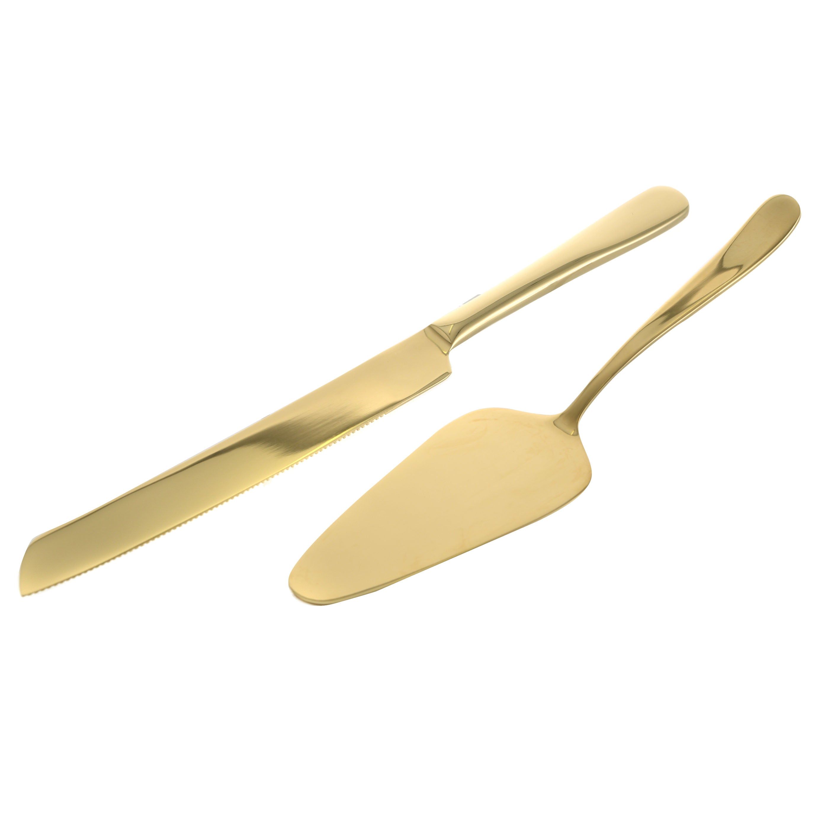 Light Gold 2 pc Stainless Steel Cake Server Set