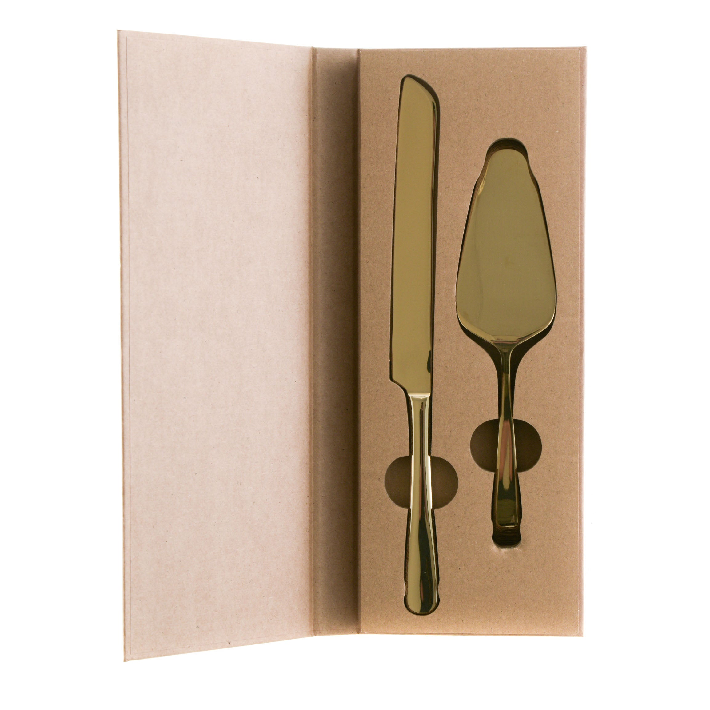Light Gold 2 pc Stainless Steel Cake Server Set