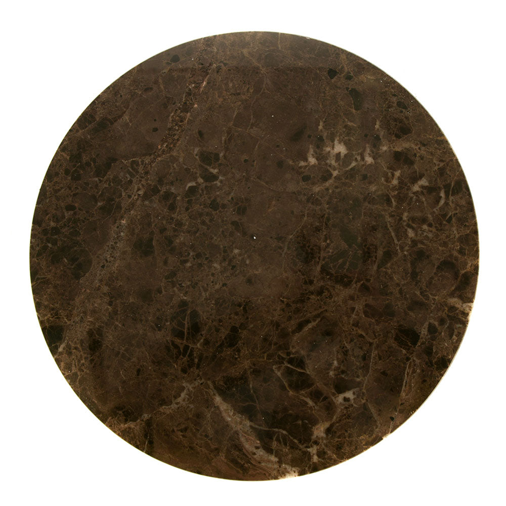 Natural Iron Marble & Gold Metal Round Side Table 50x37cm