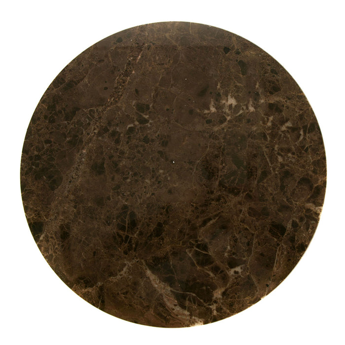 Natural Iron Marble & Gold Metal Round Side Table 50x37cm