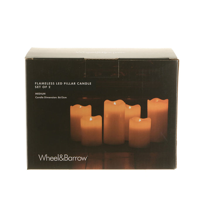 CANDLE Pillar Flameless LED 7.5x13cm SET/2