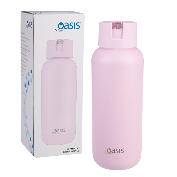 Oasis Bottle Ceramic 1L Pink Lemonade