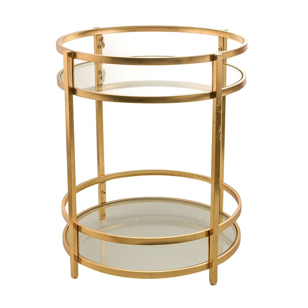 DRINKS TROLLEY Iron/Glass Gold 74.5x55cm