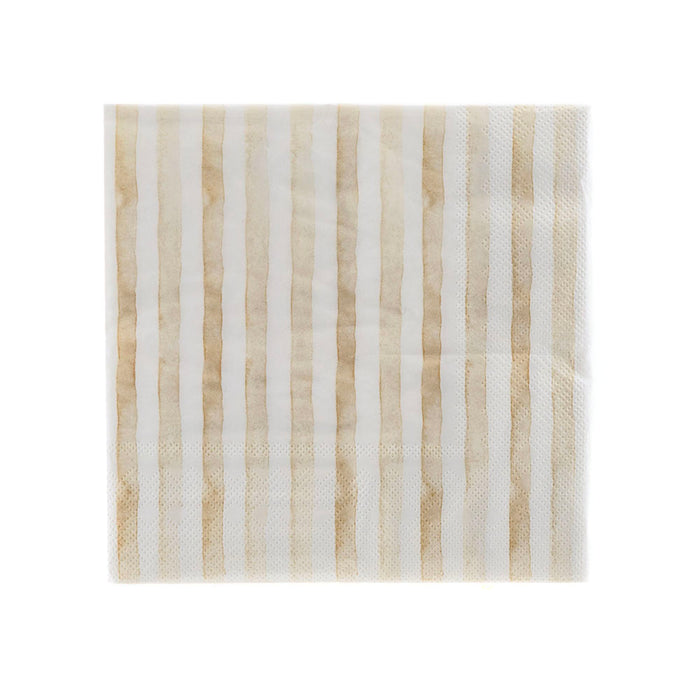 Paper Napkin Yellow Stripe 33cm Pack/20