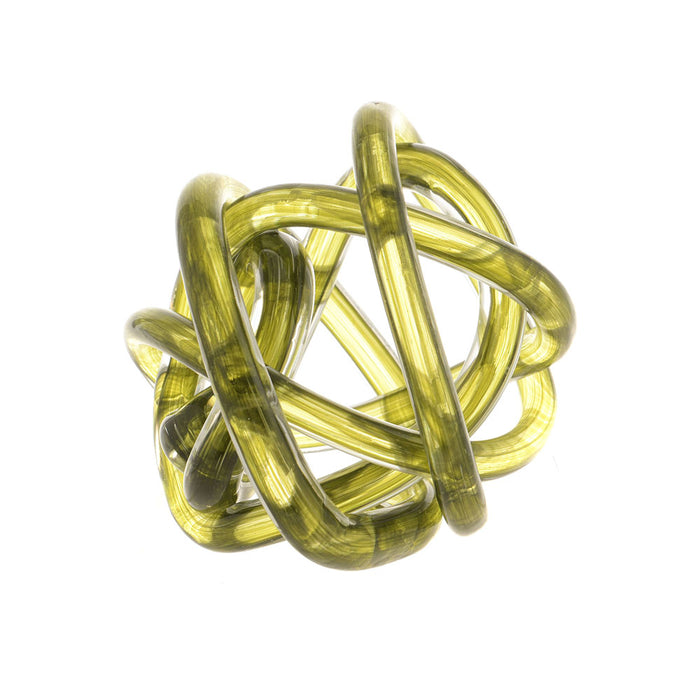 ORNAMENT Glass Knot Green 15cm