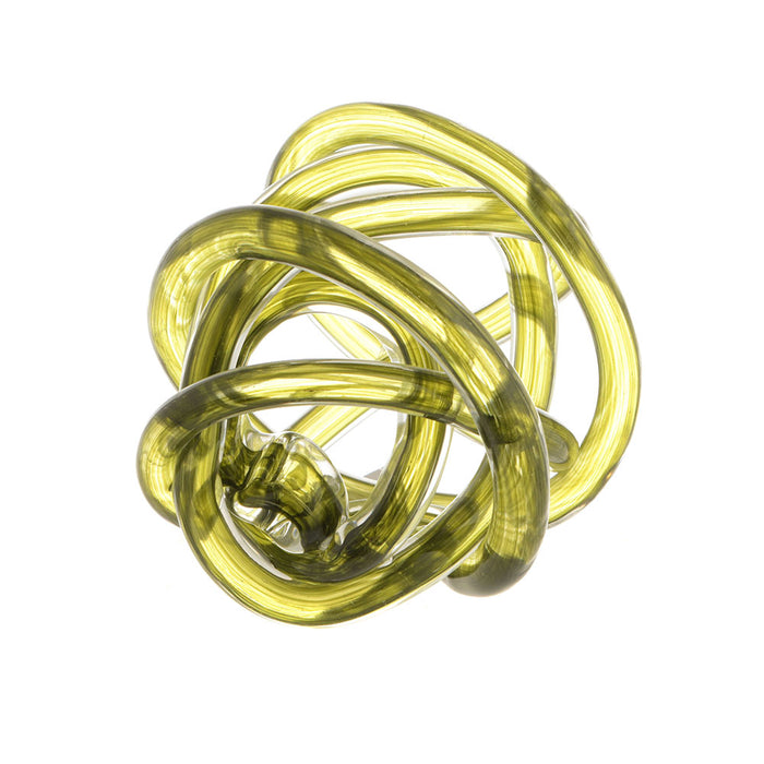 ORNAMENT Glass Knot Green 15cm