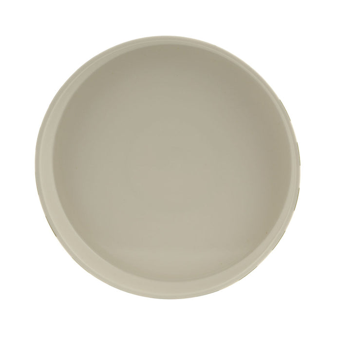BOWL Round Ceramic Olive/White Stripe 22x3.5cm