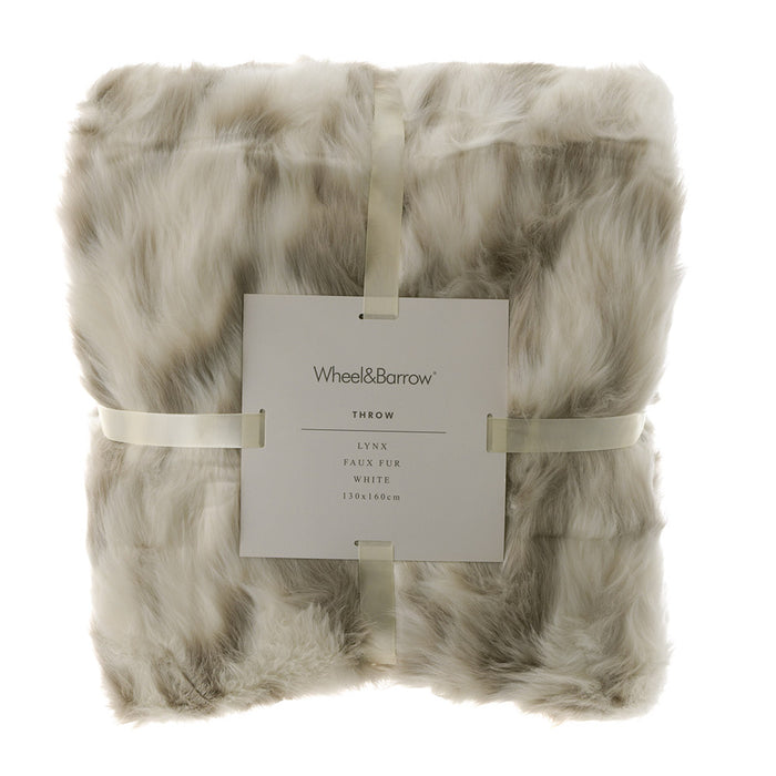 THROW Blanket Lynx Faux Fur White 130X160cm
