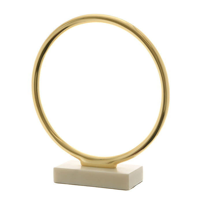 ORNAMENT On Marble Base Champagne Gold 29cm