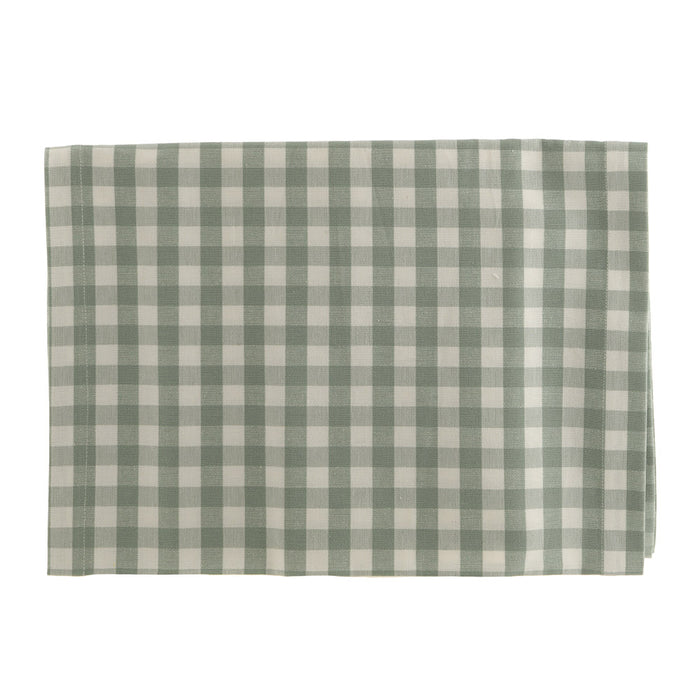 RUNNER Green Gingham 40x180cm