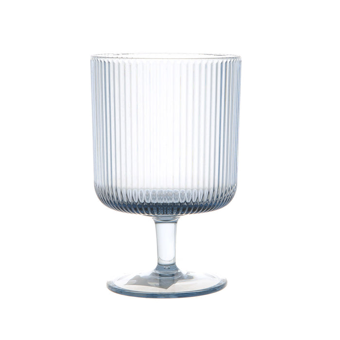 WINE GLASS MS Ribbed Blue 295ml