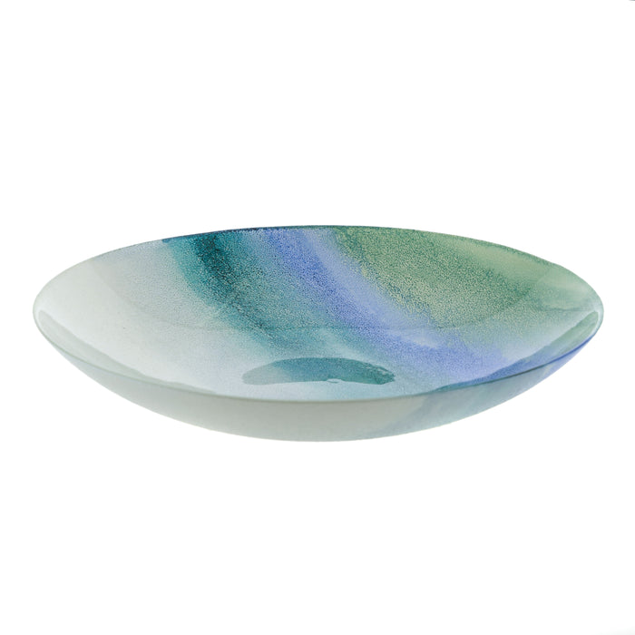 BOWL Round Wave Blue/Green/White 33cm