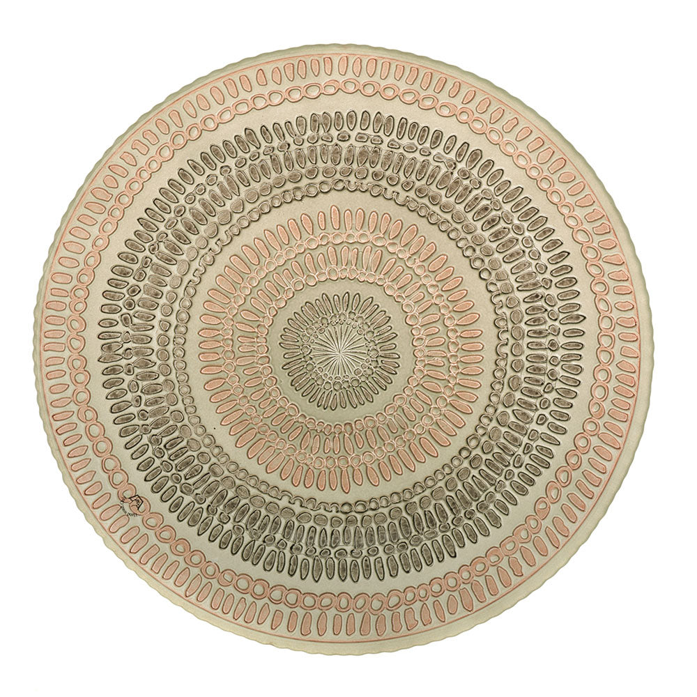 Bamako Gold Olive & Chocolate Round 33cm Glass Decorative Platter
