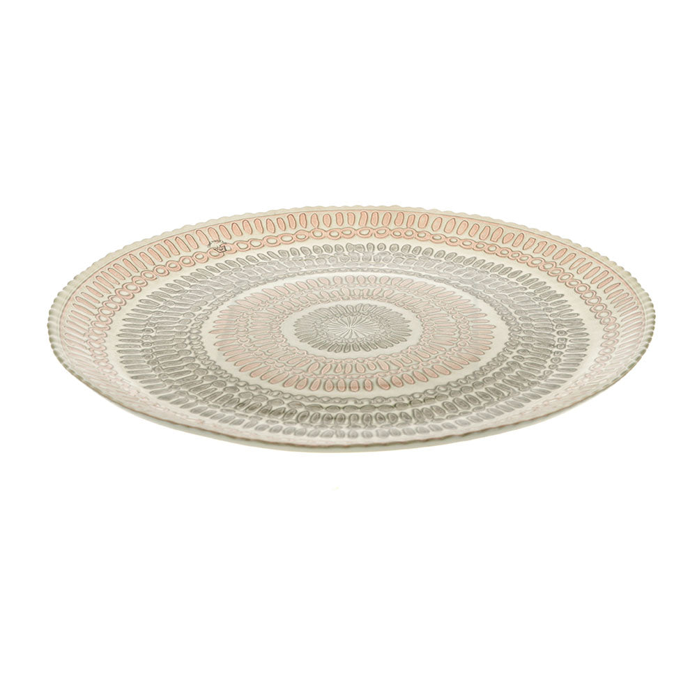 Bamako Gold Olive & Chocolate Round 33cm Glass Decorative Platter