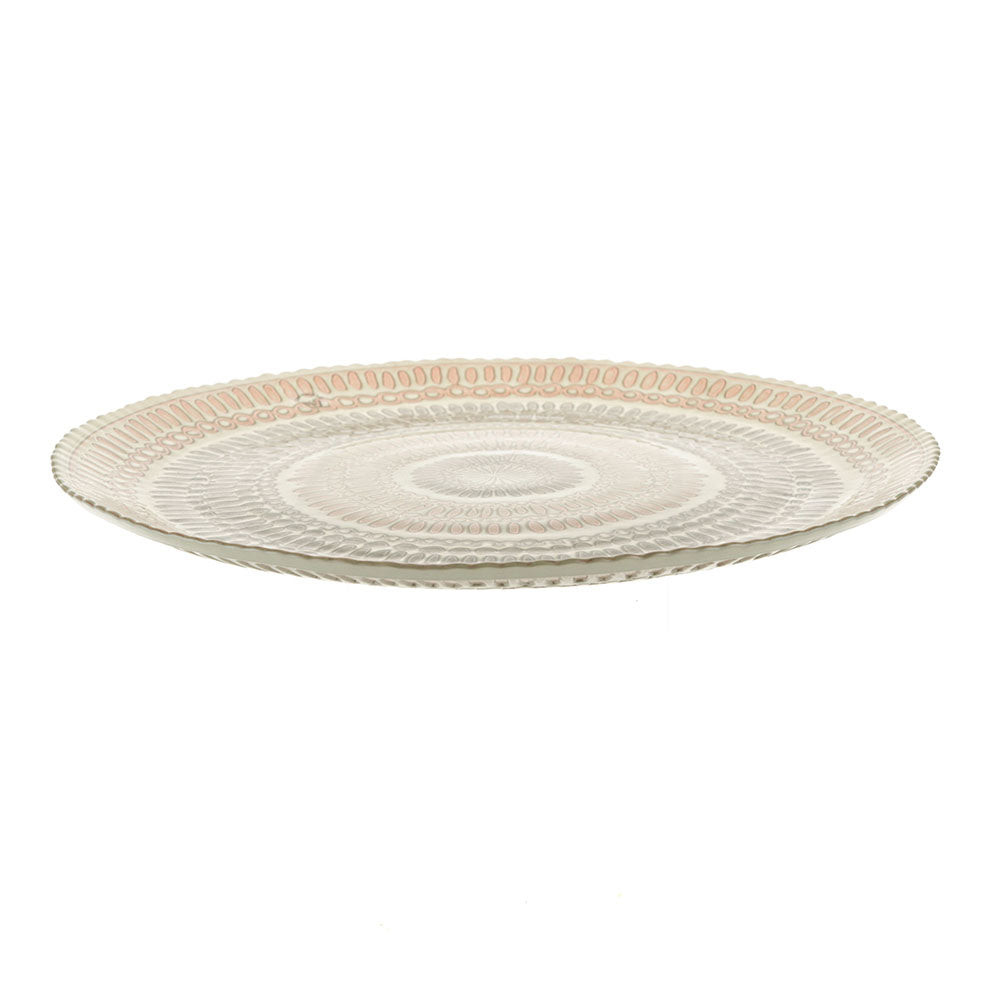 Bamako Gold Olive & Chocolate Round 33cm Glass Decorative Platter