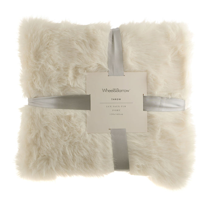 THROW Blanket Lux Faux Fur Ivory 130x160cm