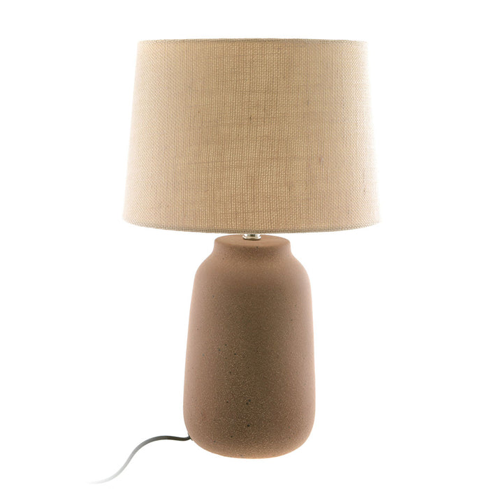 LAMP Terracotta Base with Beige Shade 48cm