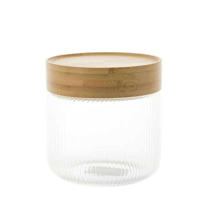 STORAGE CANISTER Ribbed Glass 500ml