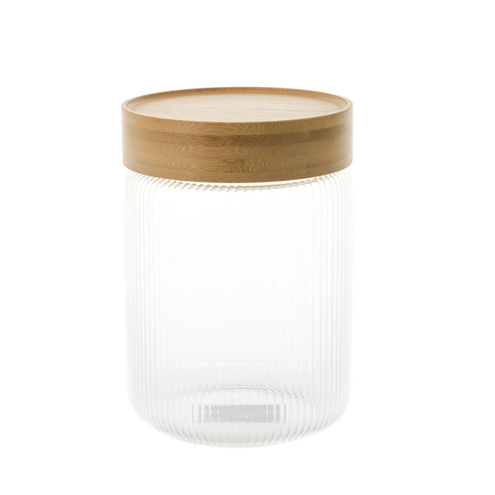 STORAGE CANISTER Ribbed Glass 800ml