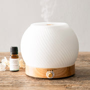 Karma Living Ribbed Glass & Wood Ultrasonic Diffuser