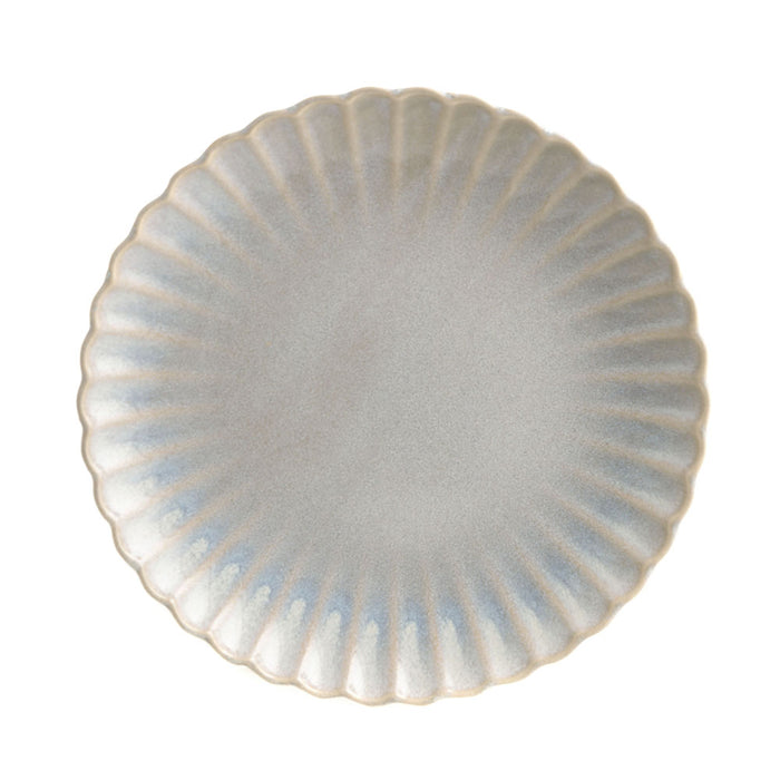 PLATTER Round Stoneware Scalloped Blue 26cm