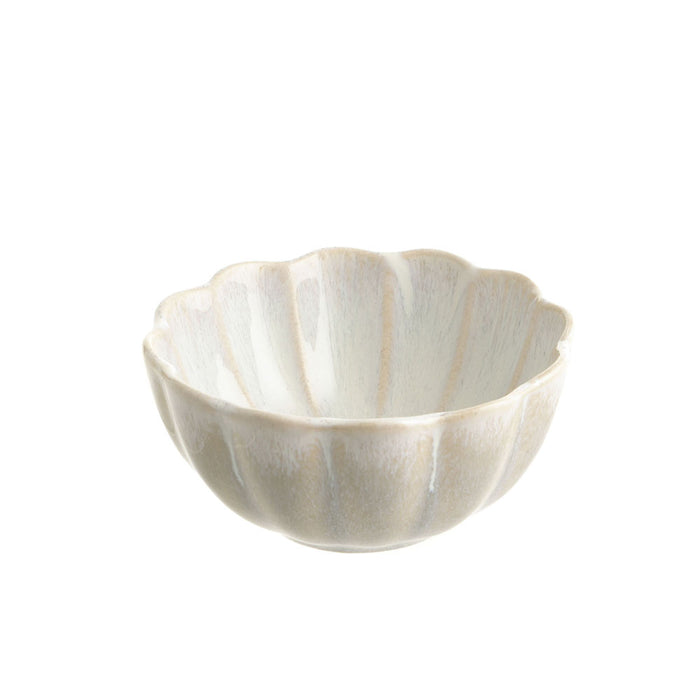 BOWL Round Stoneware Scalloped Blue 9.5cm