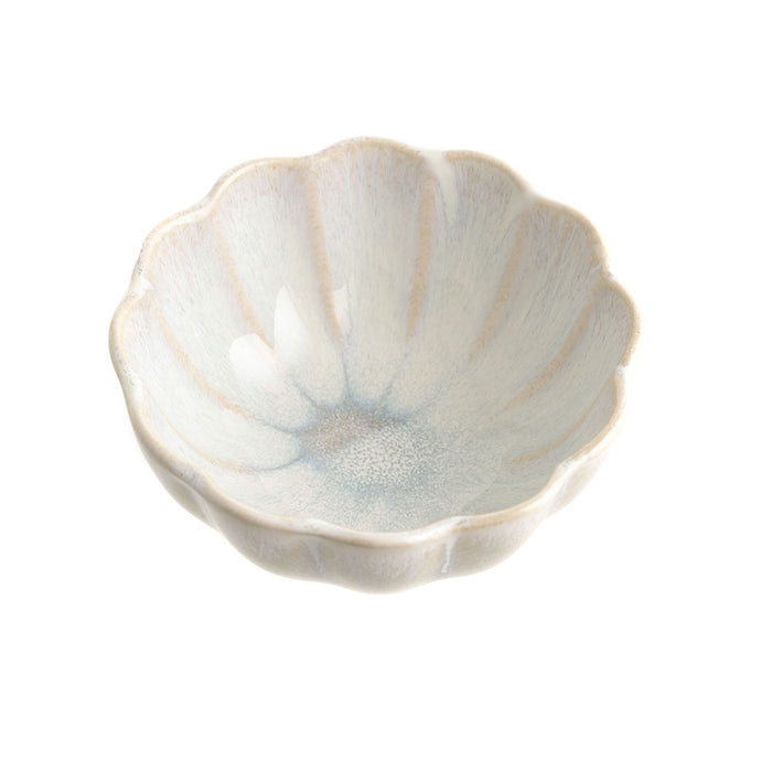 BOWL Round Stoneware Scalloped Blue 9.5cm