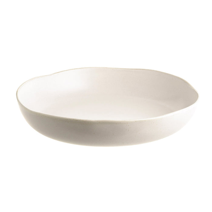 Stoneware Wave Rim Round Bowl White
