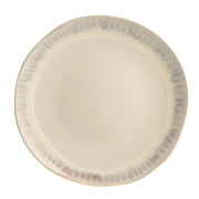Round Platter Stoneware Grey Rim