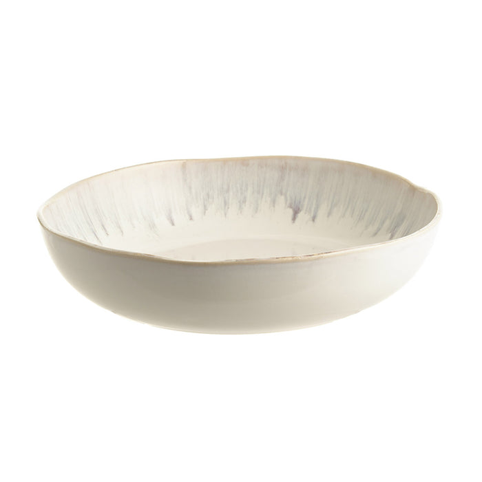 BOWL Round Stoneware Grey Rim 22.5cm