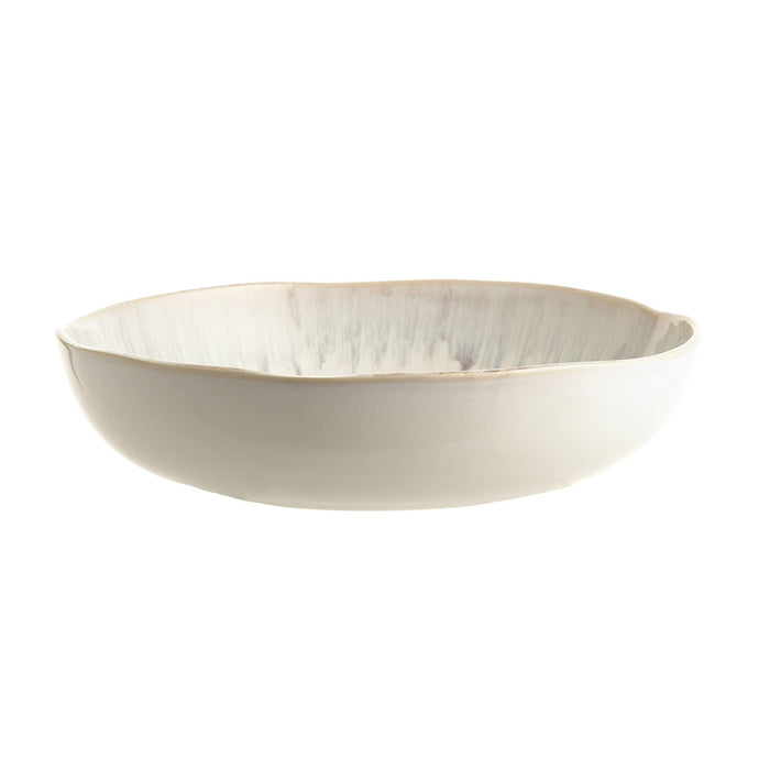 BOWL Round Stoneware Grey Rim 22.5cm