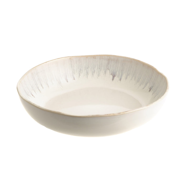 BOWL Round Stoneware Grey Rim 22.5cm