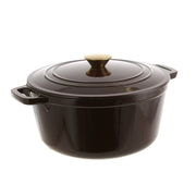 Chocolate Round 25.5cm 4.6L Cast Iron Casserole Pot