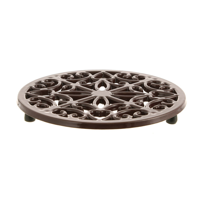 TRIVET Kitchen Round Cast Iron Chocolate 20cm