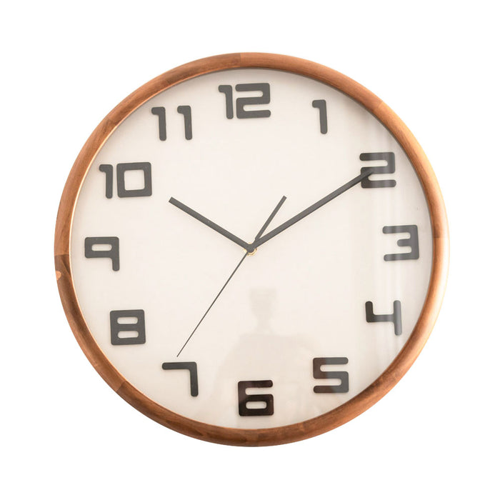 WALL CLOCK Wood Dark Brown 40cm