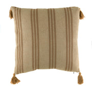Cushion Jacquard Florals with Camel Tassels