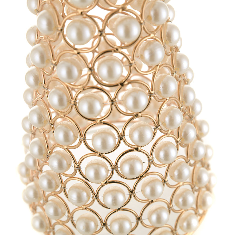 Christmas Cone Pearls Gold Small 13x31cm