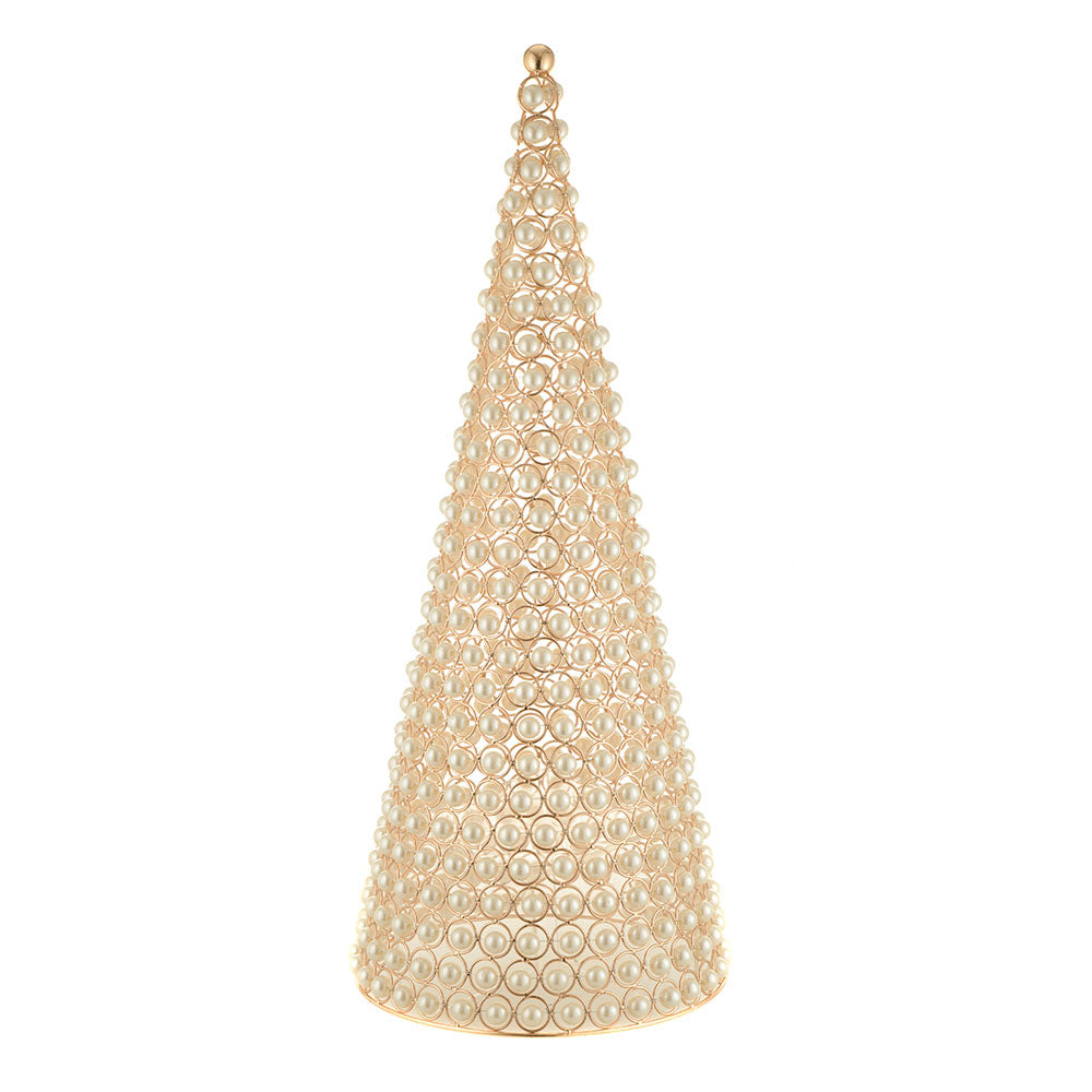 Christmas Cone Pearls Gold Large 24x61cm