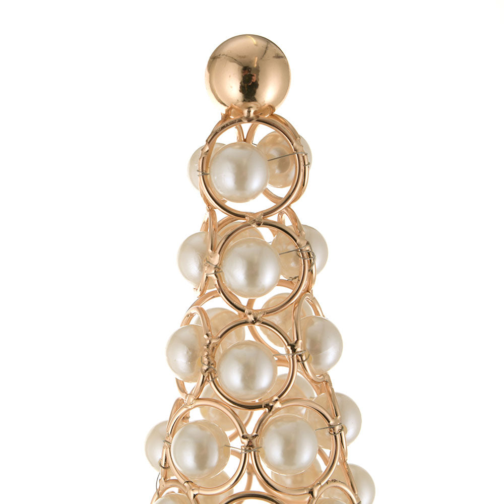 Christmas Cone Pearls Gold Large 24x61cm