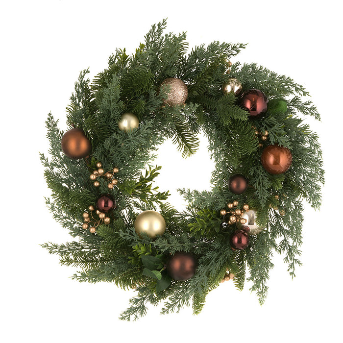 WREATH Amber Bauble 60cm