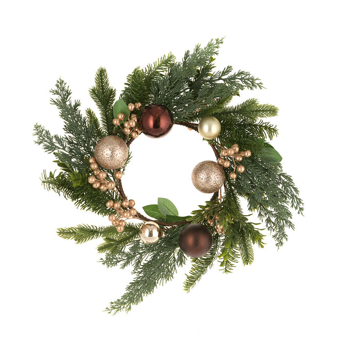 CANDLE WREATH Amber Bauble 40cm