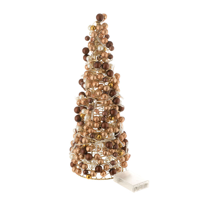 XMAS CONE Jewel Gold/Brown with LED 40cm