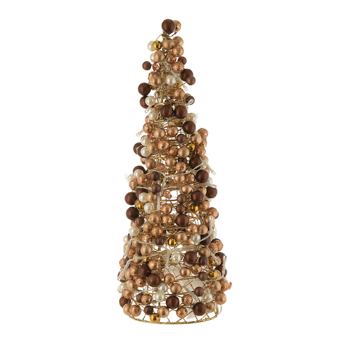 XMAS CONE Jewel Gold/Brown with LED 40cm