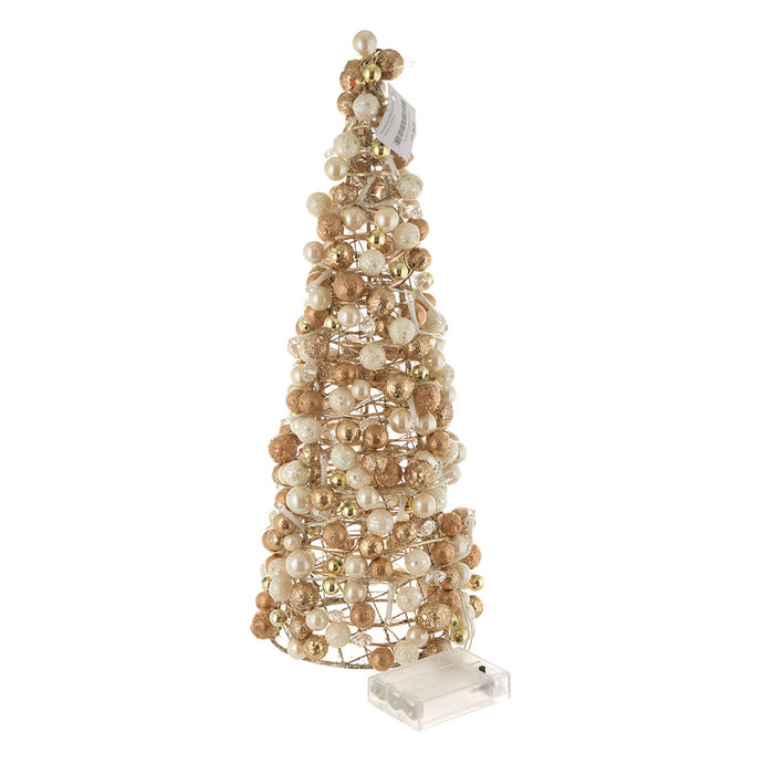 XMAS CONE Champagne Crystals with LED 40cm